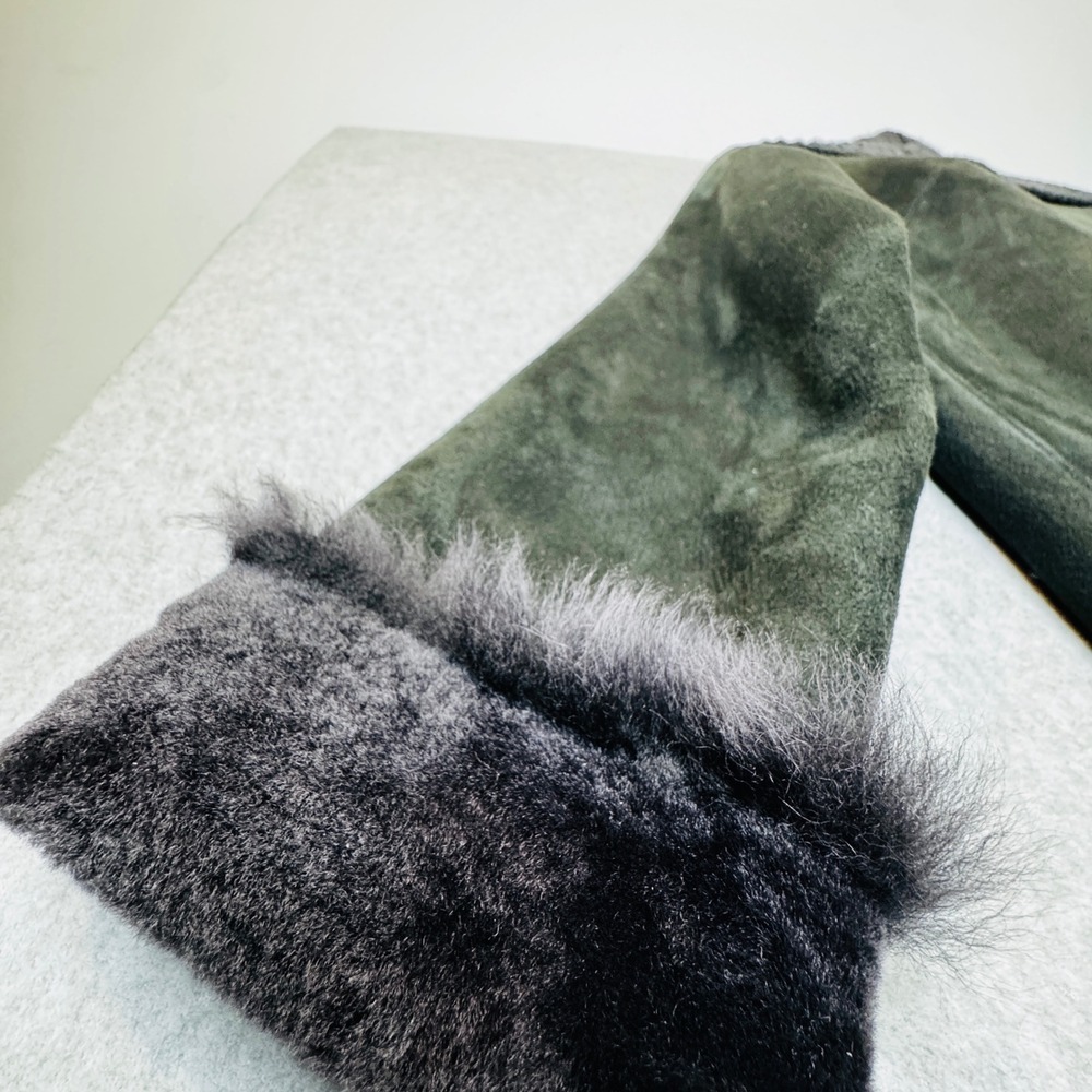Nigel Preston & Knight Lambskin Shearling Knit Scarf Collar Designer Coat‎ Small - Picture 10 of 14